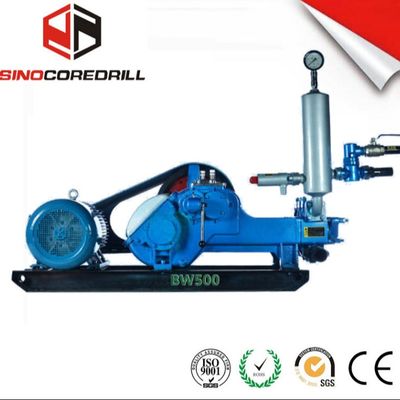 BW500 مضخة الوحل ثلاثية الأسطوانات الأفقية للبناء مع تدفق أقصى 500L / min
